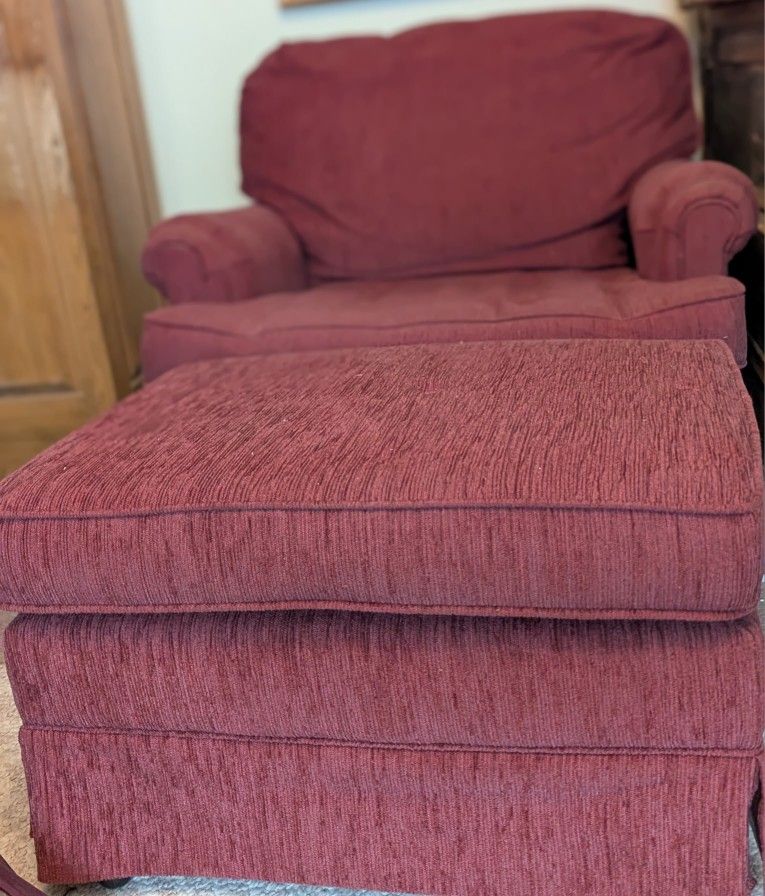 Vintage Arm Chair and Ottoman for Sale