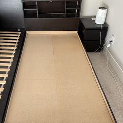 Twin Bed Frame With Overhead And Under Bed  Storage 