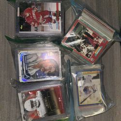 Stacks Of Sports Cards
