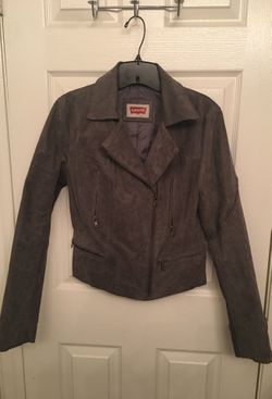 100% Leather Levis Gray Jacket- Small