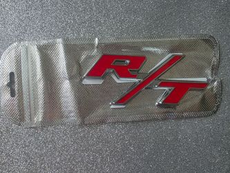 Dodge R/T Emblem Badge Chrome Red
