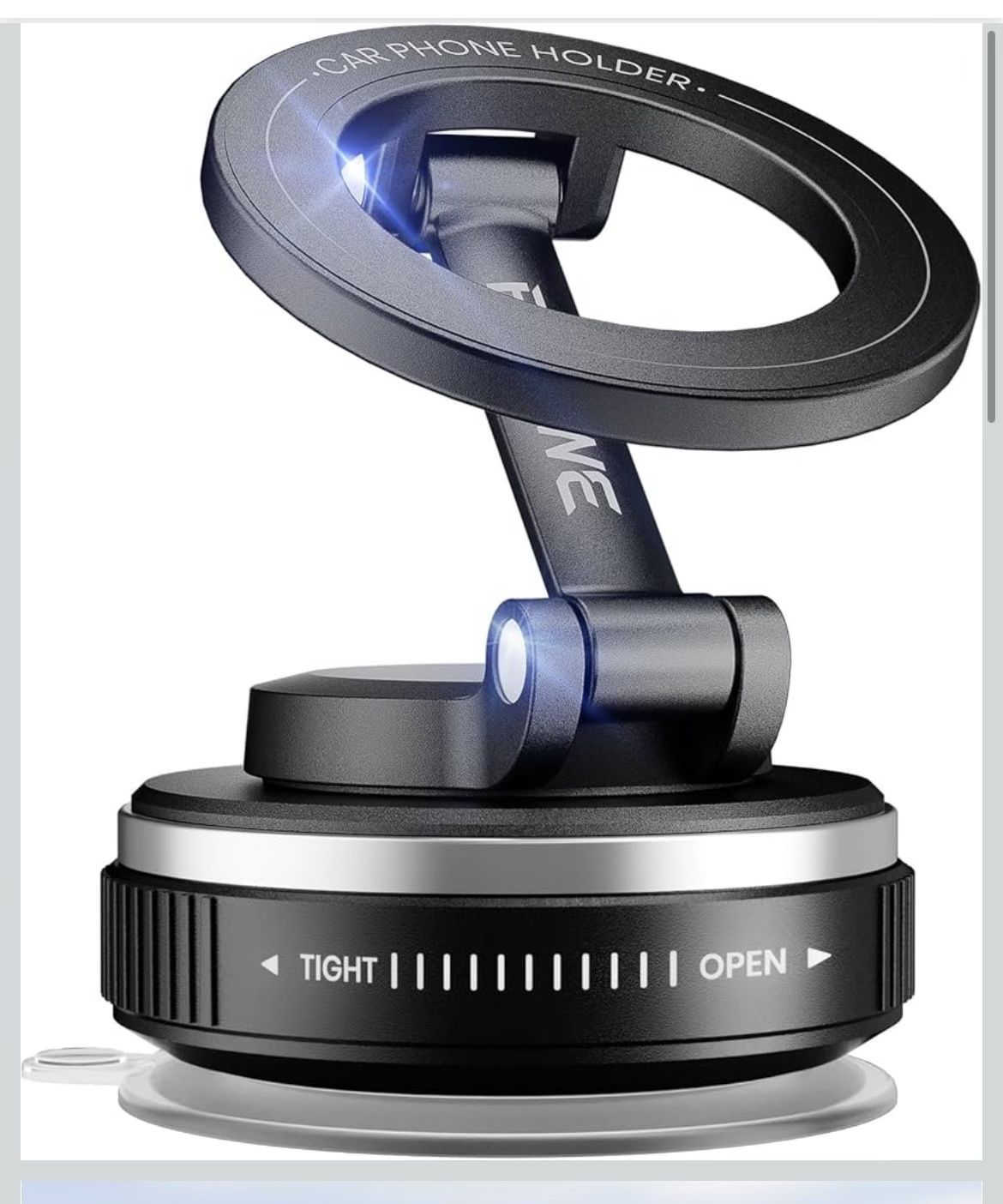 Magnetic Phone Holder for Car, Car Mount 360 Adjustable Vacuum Suction Cup, Phone Mount for Car Accessories/Windshield/Mirror/Kitchen/Gym for iPhone 1