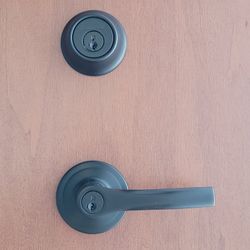 Kwikset Matte Black Smartkey Door Lock Set