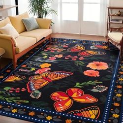 6x9 Floral Boho Washable Area Rug