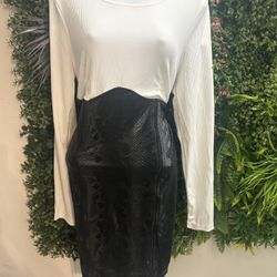 White And Black Dress 