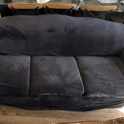 Black Velvet Sofa & Chair