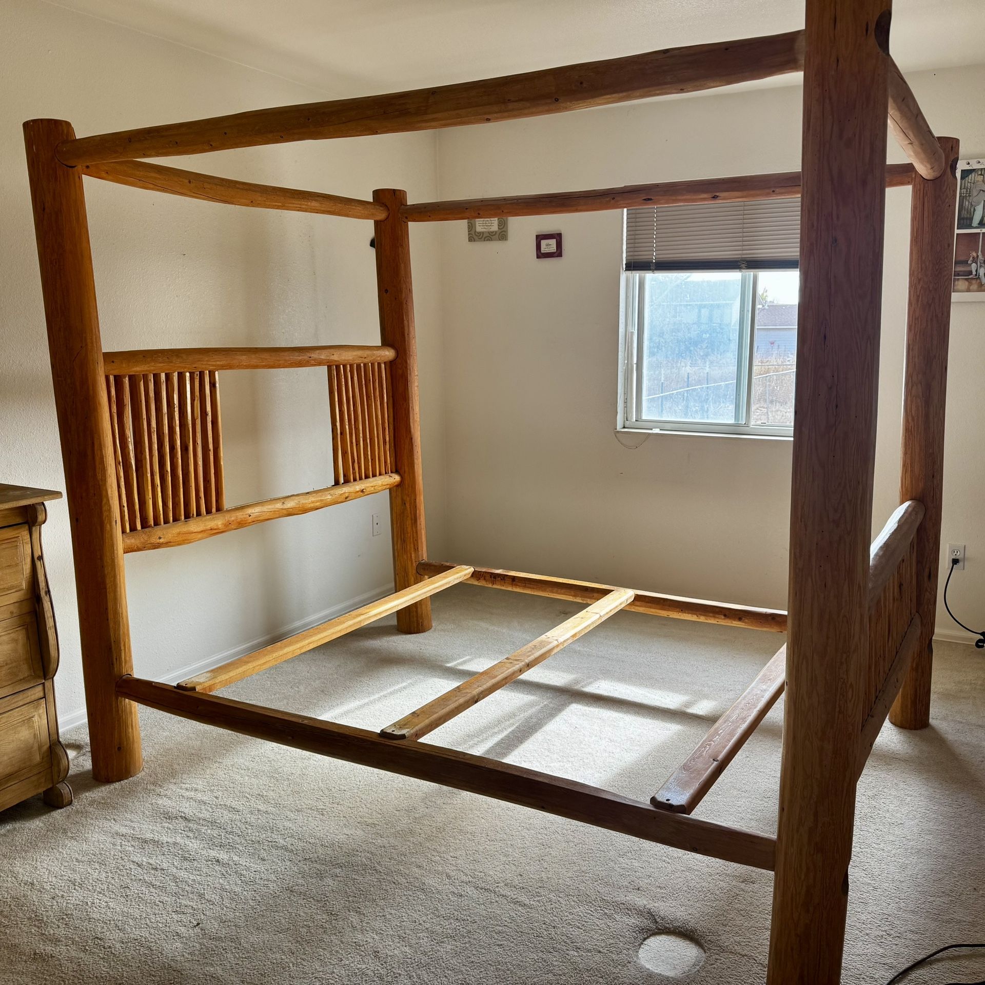 Queen Custom Made Log Bed 