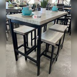 5 Pc Counter height dining table set 
