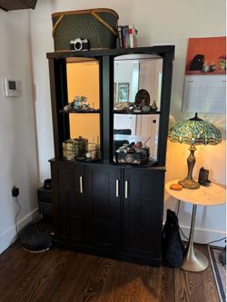 Black bar hutch / cabinet / book case