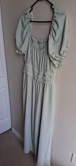 Sage Green Ruched Long Jumpsuit