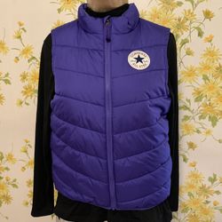 Converse girls purple puffer vest size L 12-13