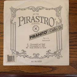 Pirastro piranito 3/4 -1/2 Cello D String New