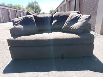 Super Comfy Brown Plush Loveseat / Sofa – Westminster (Delivery Available for a Fee