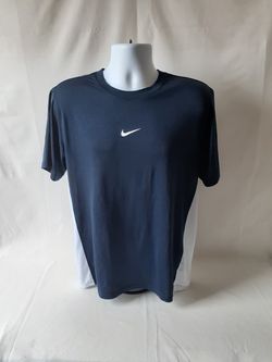 Nike Dri-FIT men's navy/white short sleeve athletic top size M