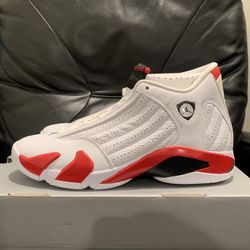 Air Jordan Retro 14 White / Red “ RIP HAMILTON “ Size 10.5