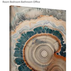 Framed Tree Ring Canvas Wall Art