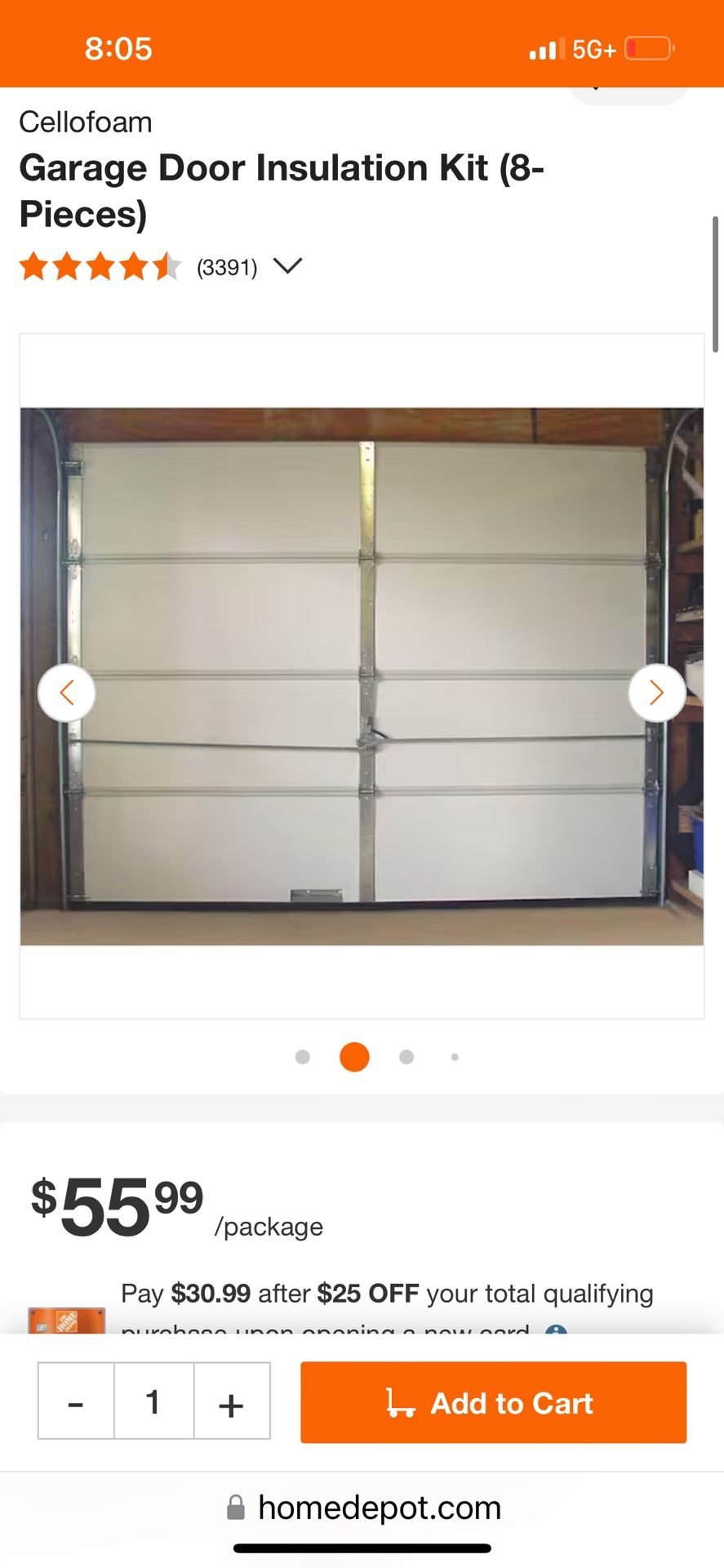 Garage Door Insulation Kit 8pcs