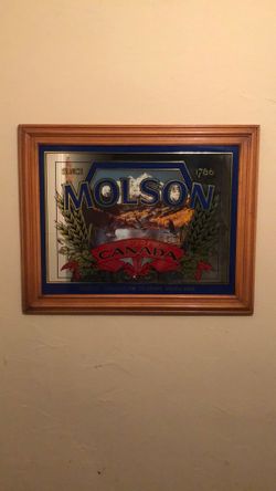 Vintage Molson Beer Sign Mirror