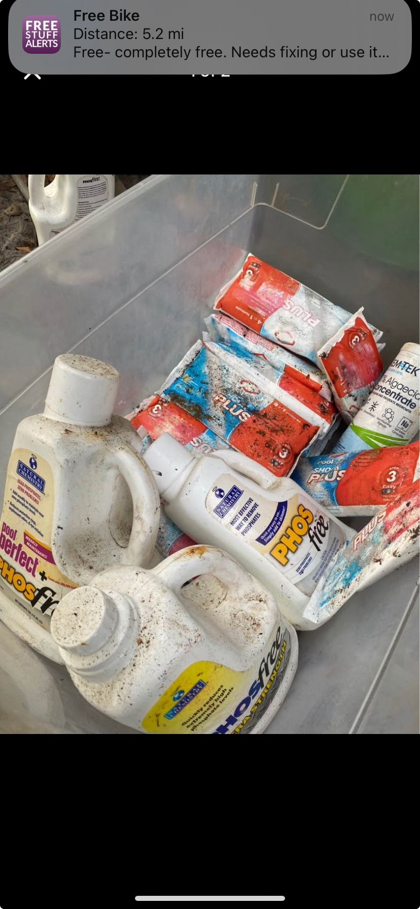 Includes Natural Chemistry Phosfree and other pool maintenance products.$25 Located Mount Dora Fla 32757