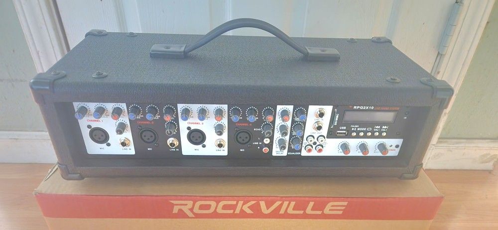 Rockville RPG2X10 800w Powered 4 Channel Mixer Amplifier