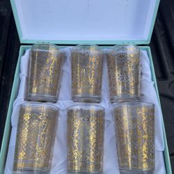 Vintage Timon Highball/Old Fashion Glasses Set Of Six With Box Excellent Condition 