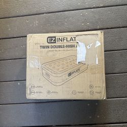 EZInflate Inflatable Twin Double High Air Mattress with Built in Pump - 75x39x16