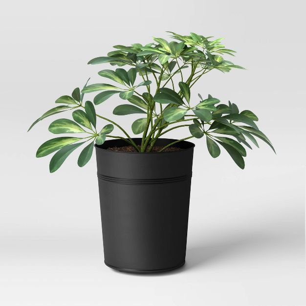Threshold + Studio McGee 16” Indoor/Outdoor Iron Planter Black