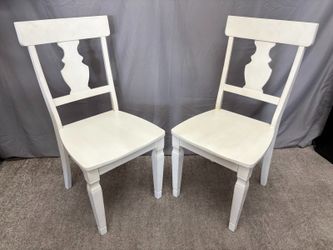 PIER 1 IMPORTS Bradding White Fiddle Back Dining Chairs (Set of 2)