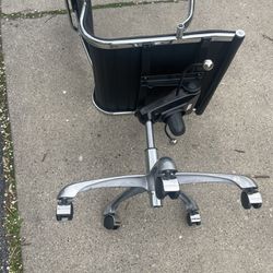 Chrome and Leather Swivel Desk Chair, adjustable, high back, like new, $45