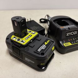 Ryobi One+ 4.0 Ah High Capacity Battery And Charger New