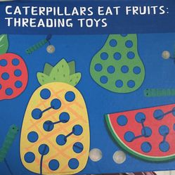 Caterpillar Threading Wooden Toy 