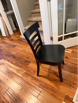 Pottery Barn Liam Dining Chair Black Wooden Ladder-Back Dining Chair (Set of 6)