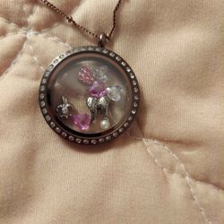 Origami Owl Chocolate Brown Locket Necklace 