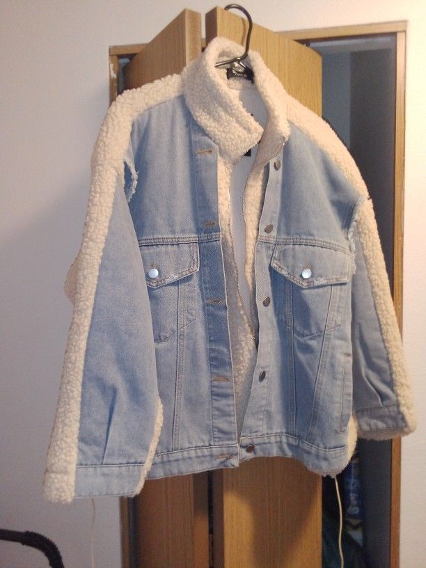Xl Unique Fur & Jean Jacket NWT