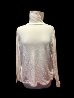 White Long Sleeve Turtleneck Top