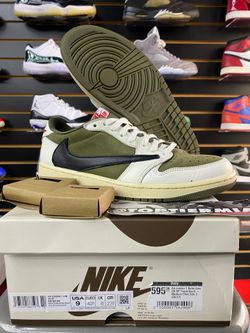 AIR JORDAN 1 TRAVIS SCOTT OLIVE SZ 9