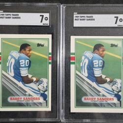 1989 Topps Traded Barry Sanders SGC 7 Graded Rookie Cards ×2.