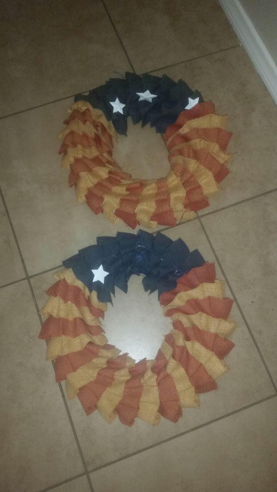 Pottery barn liberty 4th of July American burlap wreath