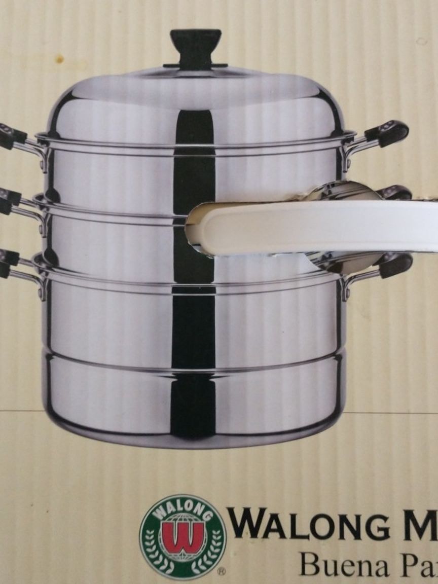 HIGH QUALITY STAINLESS STEEL THREE LAYER STEAMER 28cm NEW IN BOX