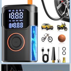 Tire Inflator Portable Air Compressor-150PSI Cordless Tire Air Pump, 5X Faster with Digital Gauge, Auto-Off & LED Light, Air Pump for Car Tires, Motor