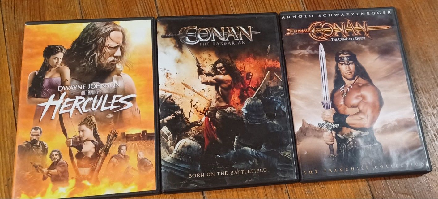 Hercules Conan Barbarian 3 Movie DVD Lot Action Warrior Arnold Johnson Jason Momoa