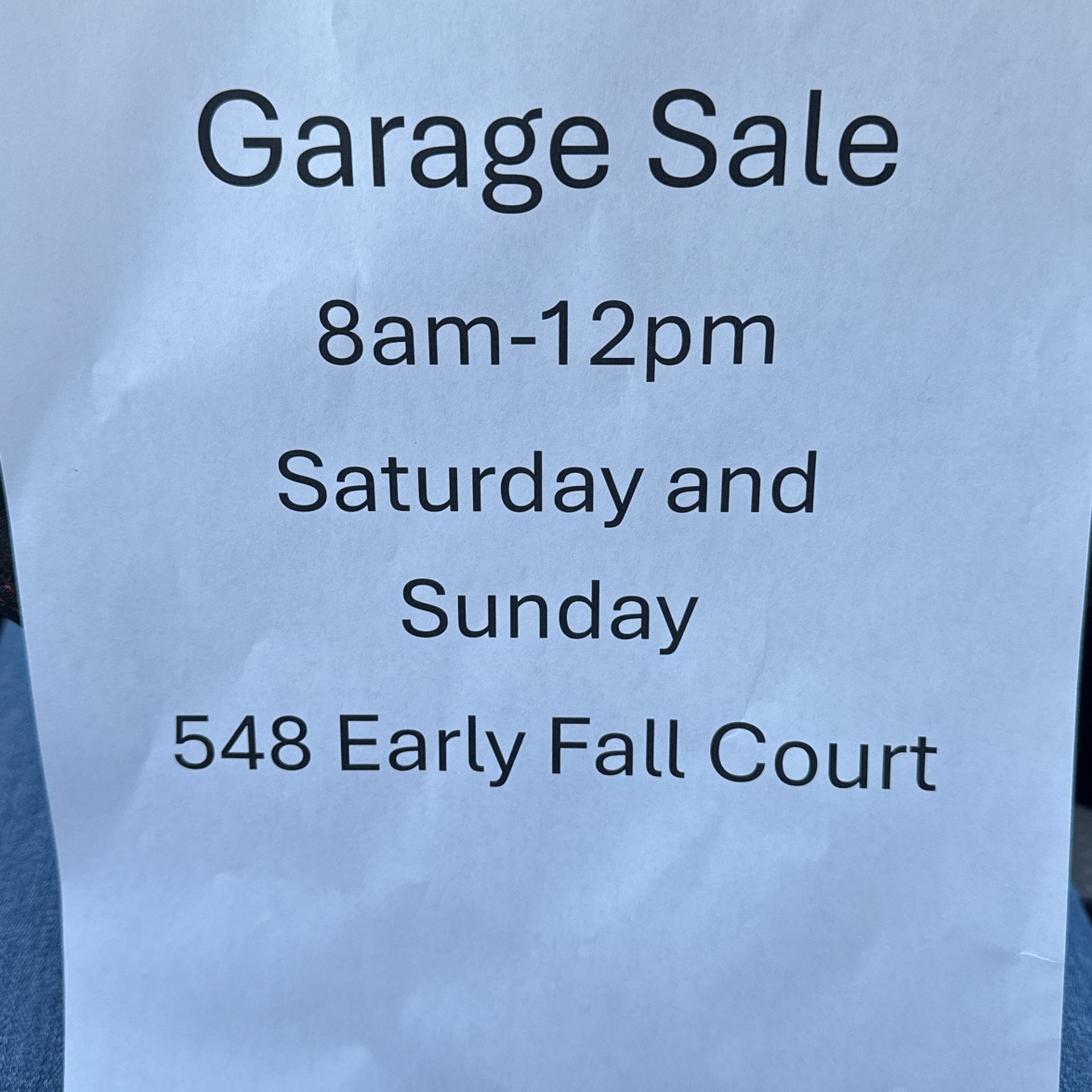 GARAGE SALE WEEKEND