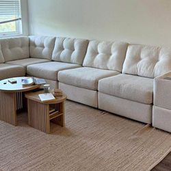 Sectional Sofa 6 Pieces + Media Center with Storage