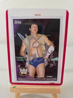 2010 WWE Topps Cowboy Bob Orton Legends on card in person autograph