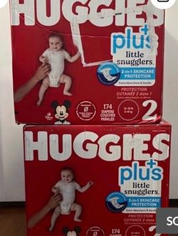 Huggies Plus Little Snugglers Size 2 Diapers x2