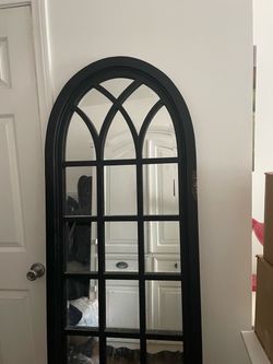 Black Window Pane Full Length Mirror