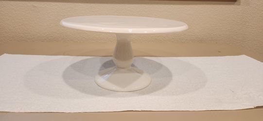 Vintage Ceramica Stefani White Pedestal Cake Stand - Made in Italy