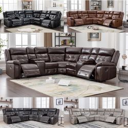 Leather Reclining Sectionals 