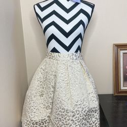 Hutch Anthropologie pleated A-line Metallic Gold Cheetah Print Skirt size 6