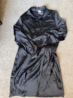 Intempo Faux-Wrap Shirt Dress - NWT -Size L